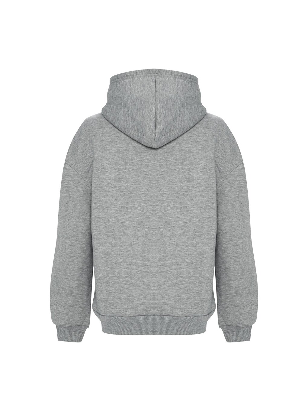 Baskılı Düz Renk Sweatshirt -Gri-1