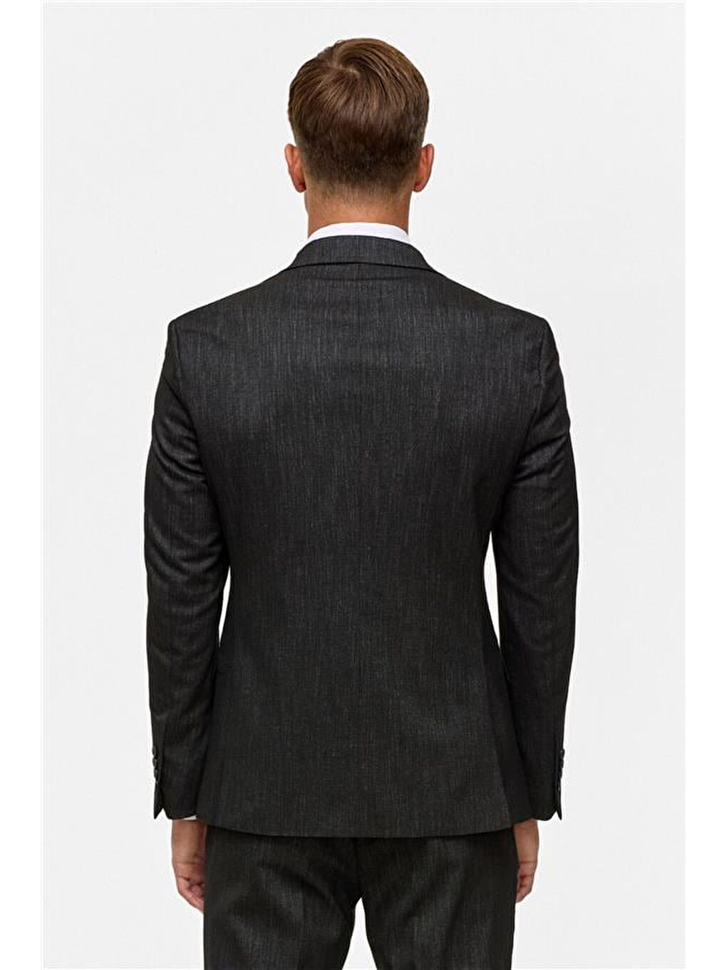 Siyah Slim Desenli Mono Yaka 6 Drop Takım Elbise-10