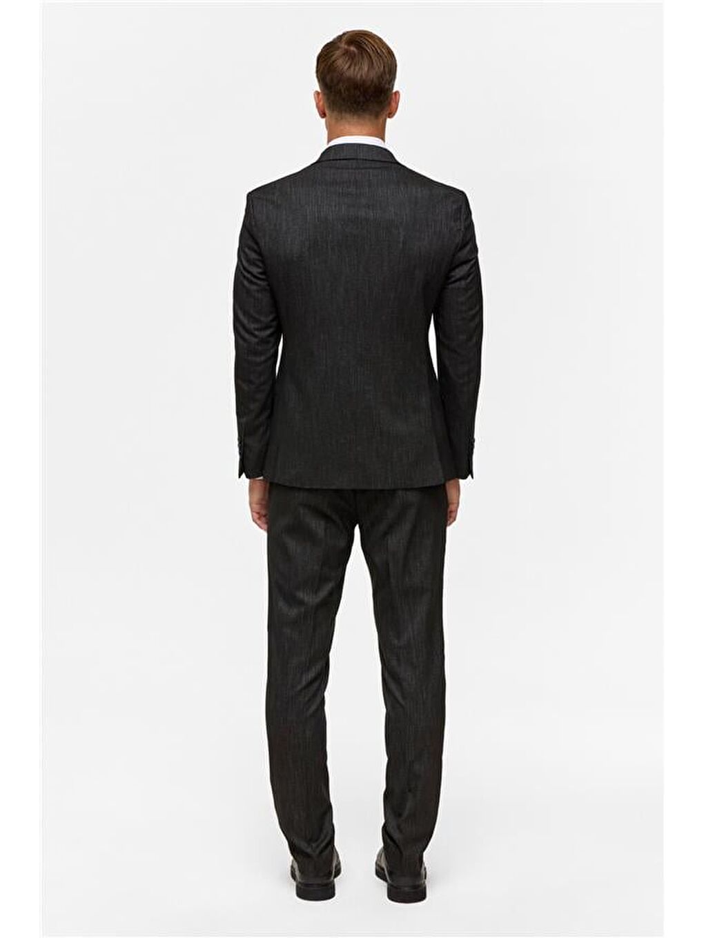 Siyah Slim Desenli Mono Yaka 6 Drop Takım Elbise-11