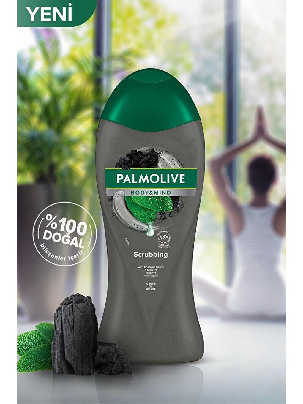 Palmolive Siyah Body & Mind Kömür ve Nane Yağı Banyo Ve Duş Jeli 500 ml x 2 Adet + Duş Lifi Hediye - 1