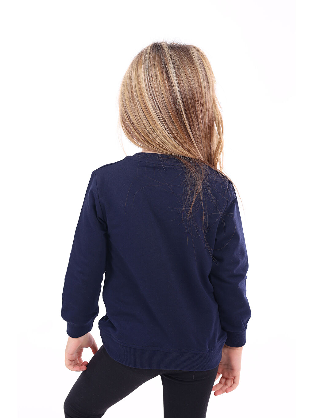 Lacivert Unisex Çocuk Baskılı Sweatshirt-1