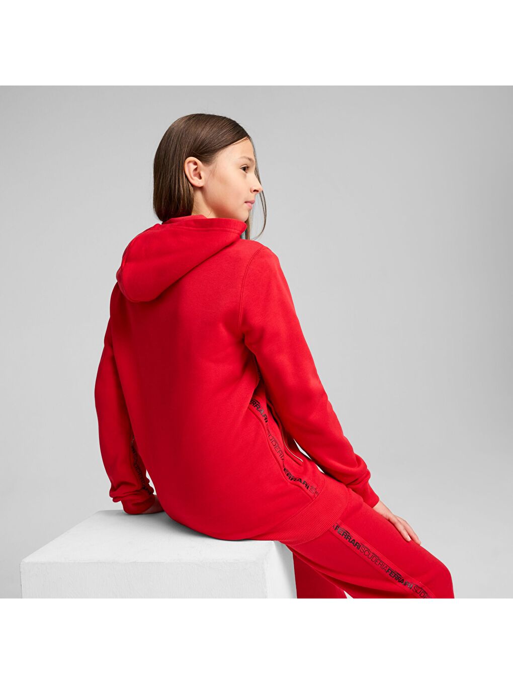 Kırmızı SCUDERIA FERRARI Race Genç Kapüşonlu Ceket-2