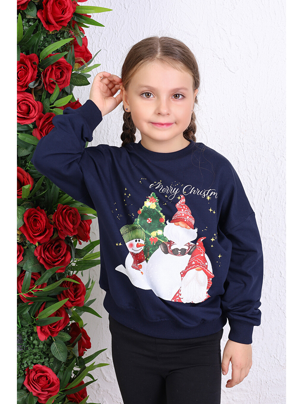 Lacivert Unisex Çocuk Baskılı Sweatshirt