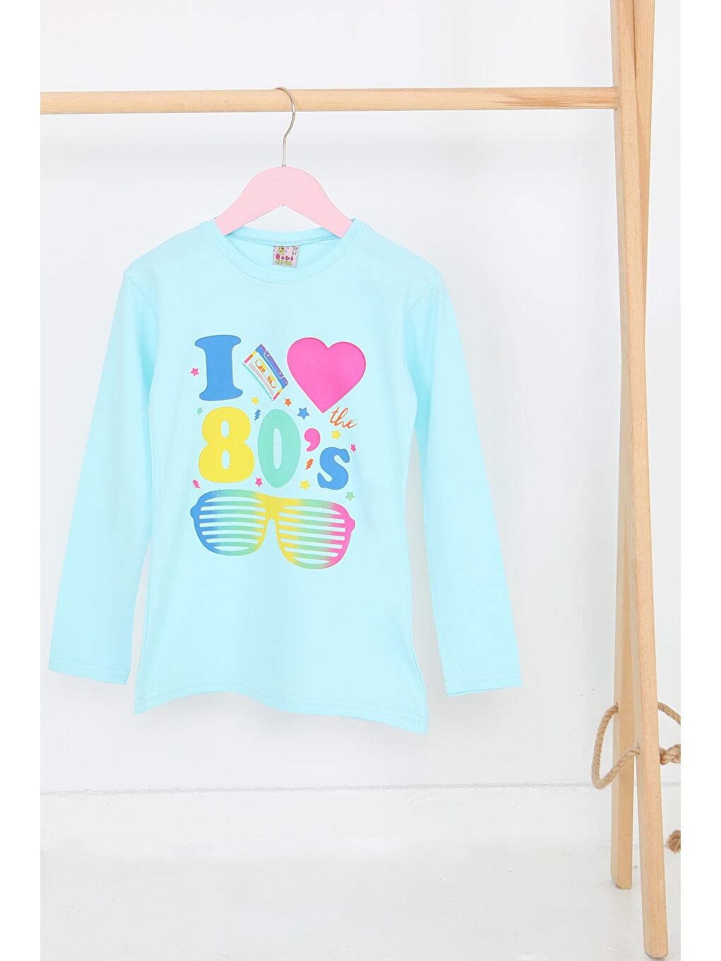 Kız Çocuk Bebe Mavi Uzun Kollu Baskılı Penye Badi - 27692