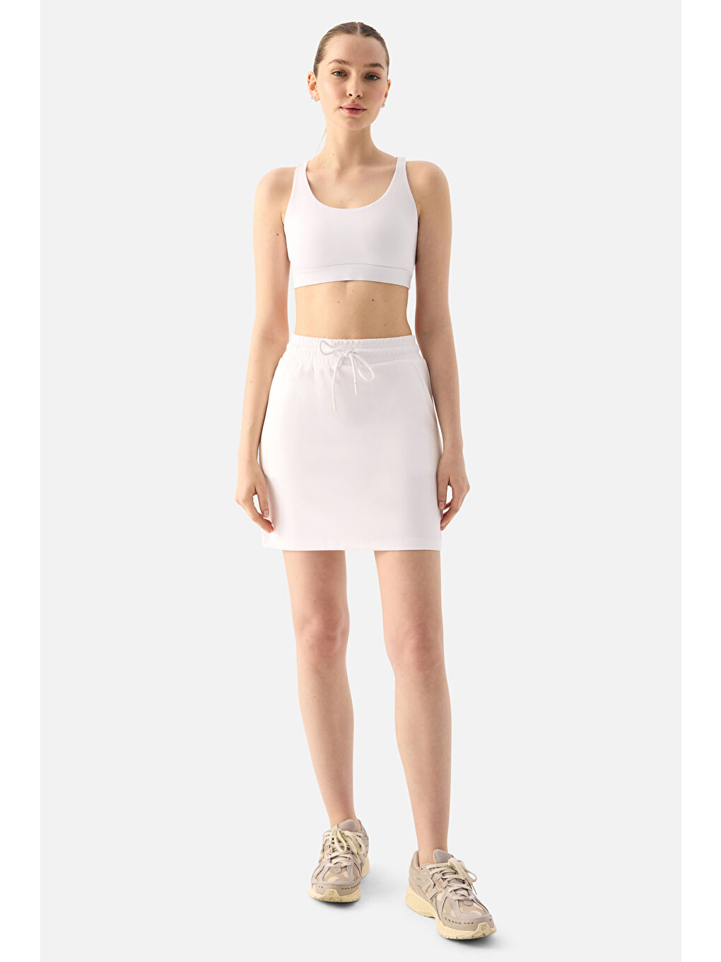 Ekru Lara Sokak Stili Krem Etek