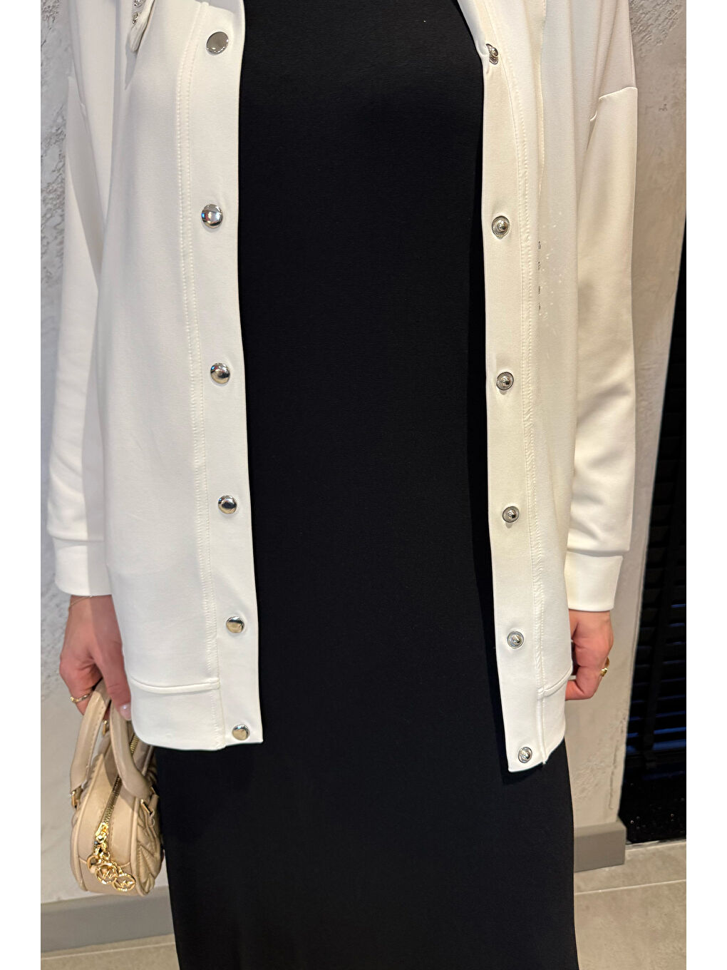 Siyah Bisiklet Yaka Sıfır Kol İçlik Elbise-3