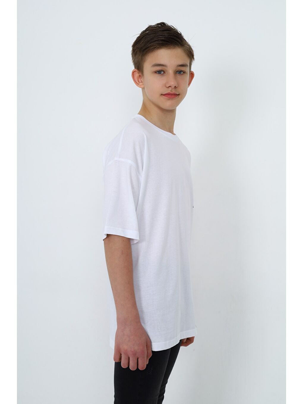 Beyaz Erkek Çocuk Baskılı Tişört-2