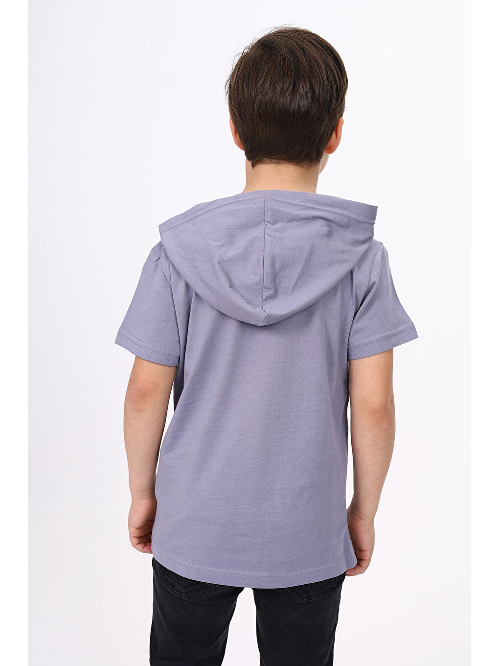 Gri Erkek Çocuk Baskılı Tişört-3