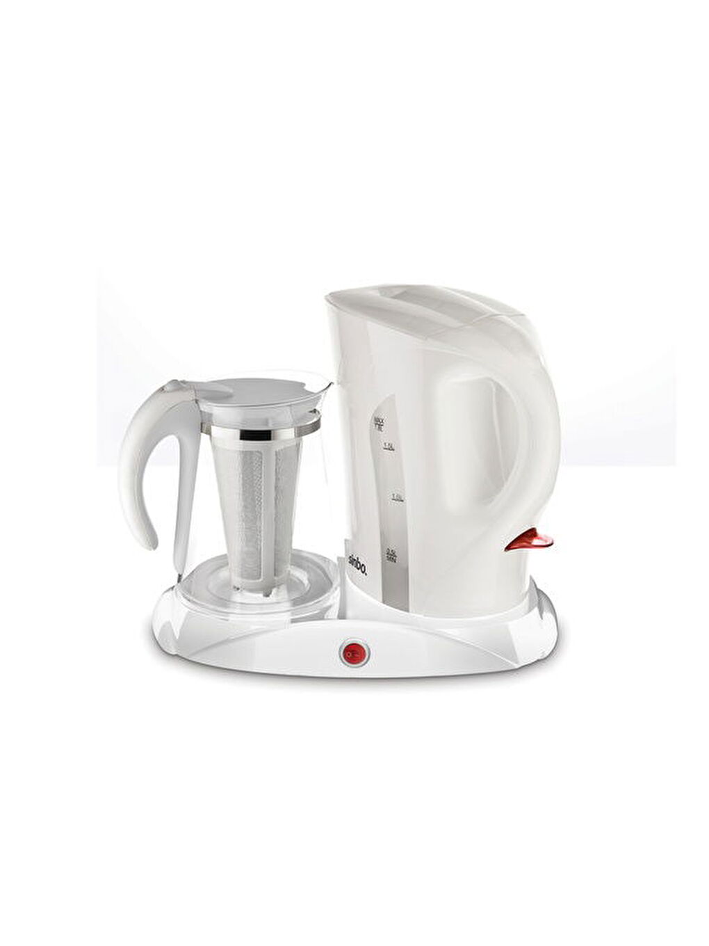 SK-2389 Cam Demlikli Çay Makinesi - Beyaz-1