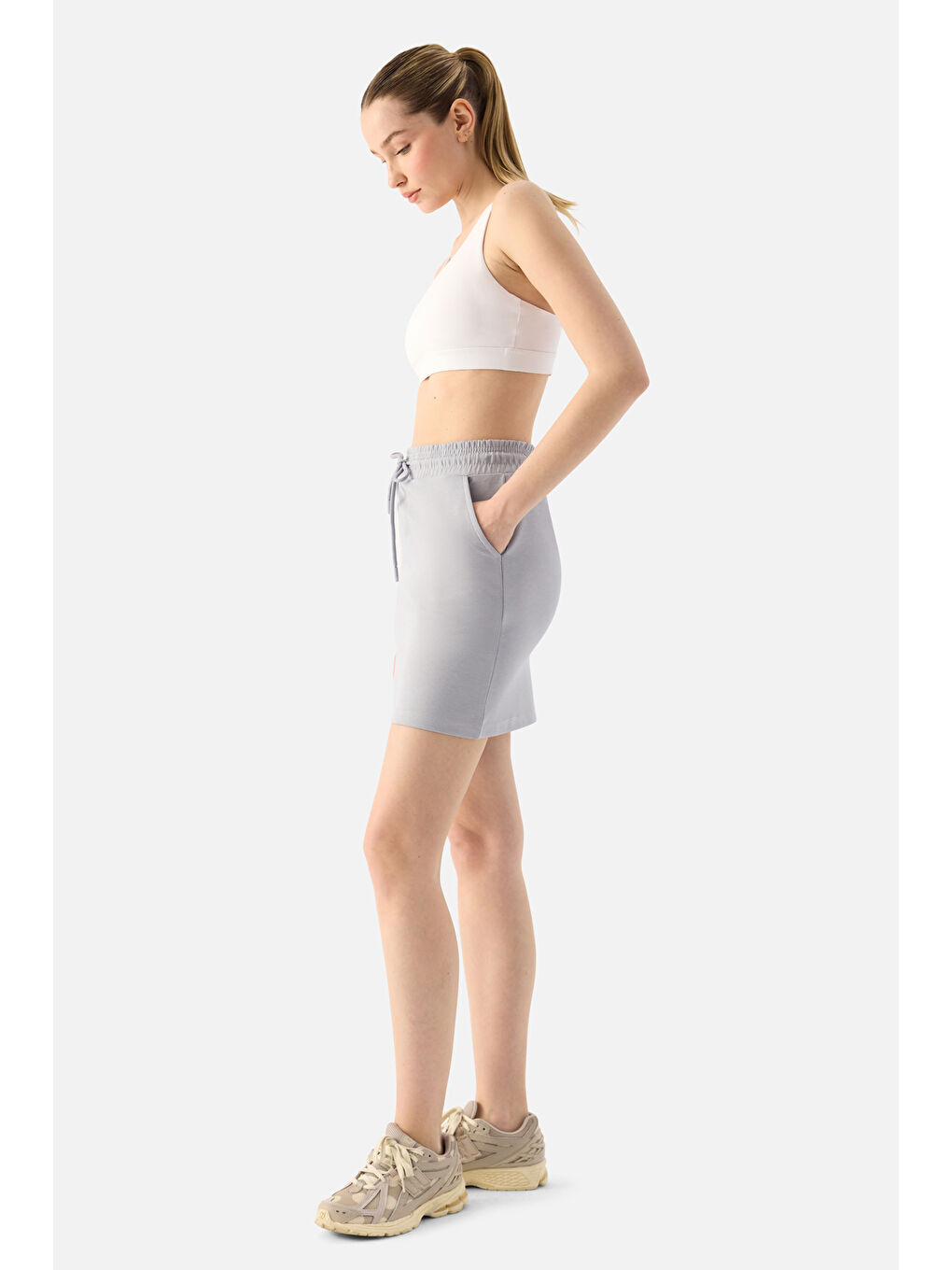 Lara Sokak Stili Gri Etek-1