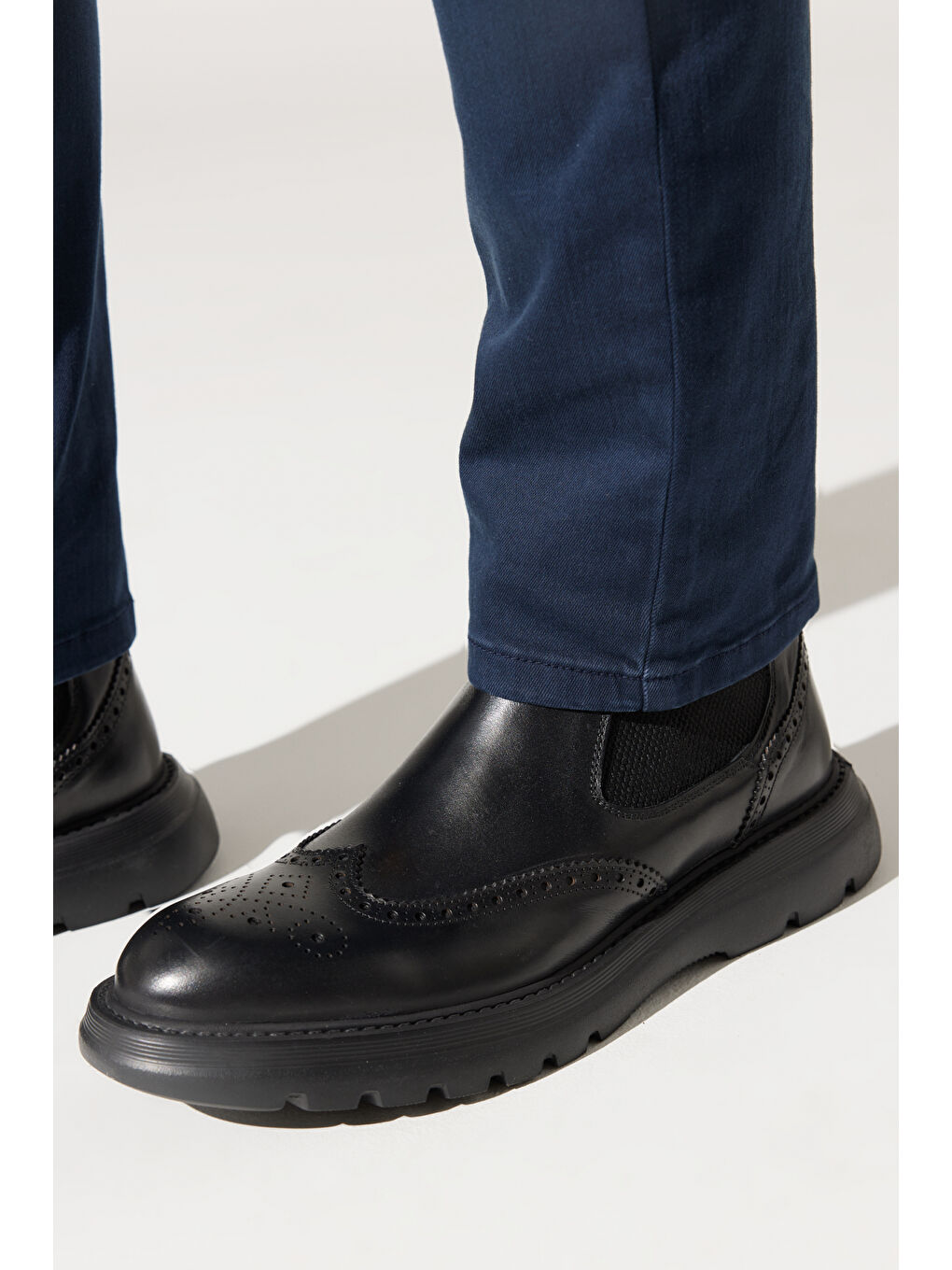 Erkek Siyah %100 Deri Klasik Bot-2