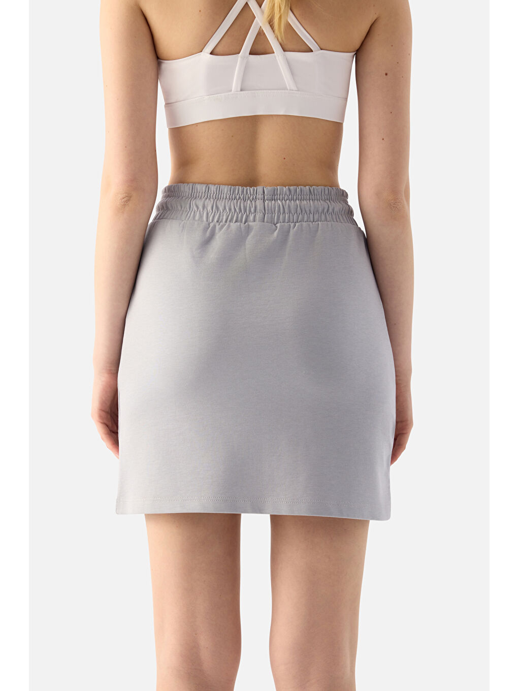 Lara Sokak Stili Gri Etek-4