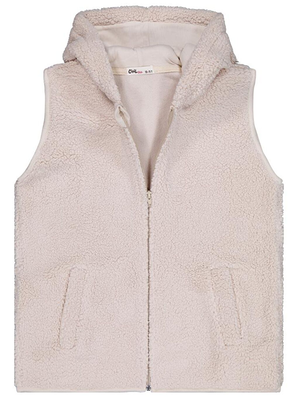 Girls Düz 10-13 Yaş Yelek - Bej 13-14 Yaş