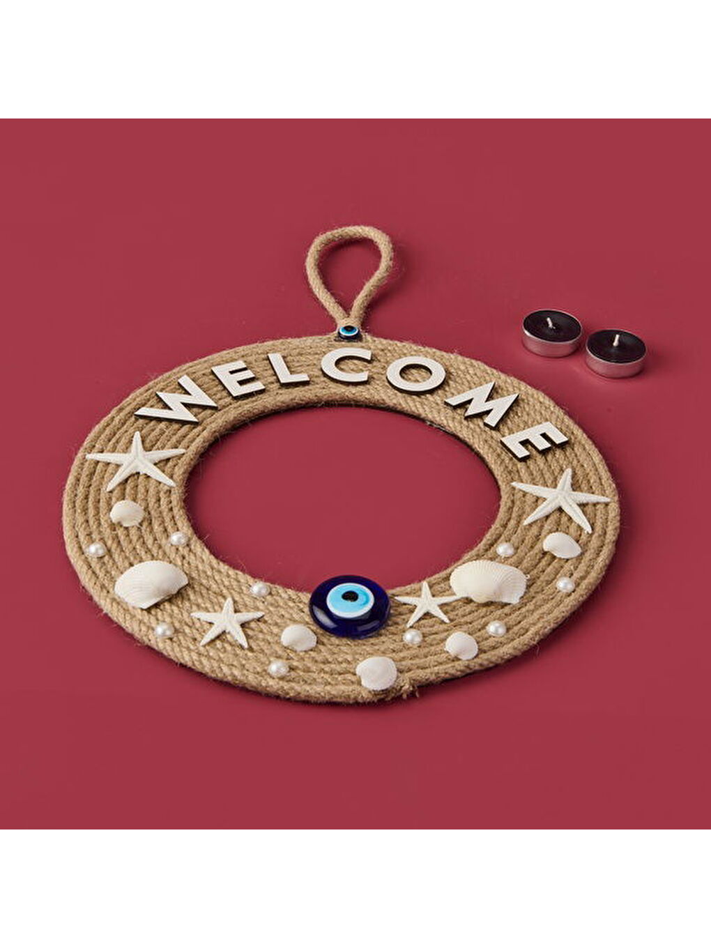 Objevi Karişik Dekoratif Welcome Shell Kapı Süsü - Renkli - 30 cm - 1