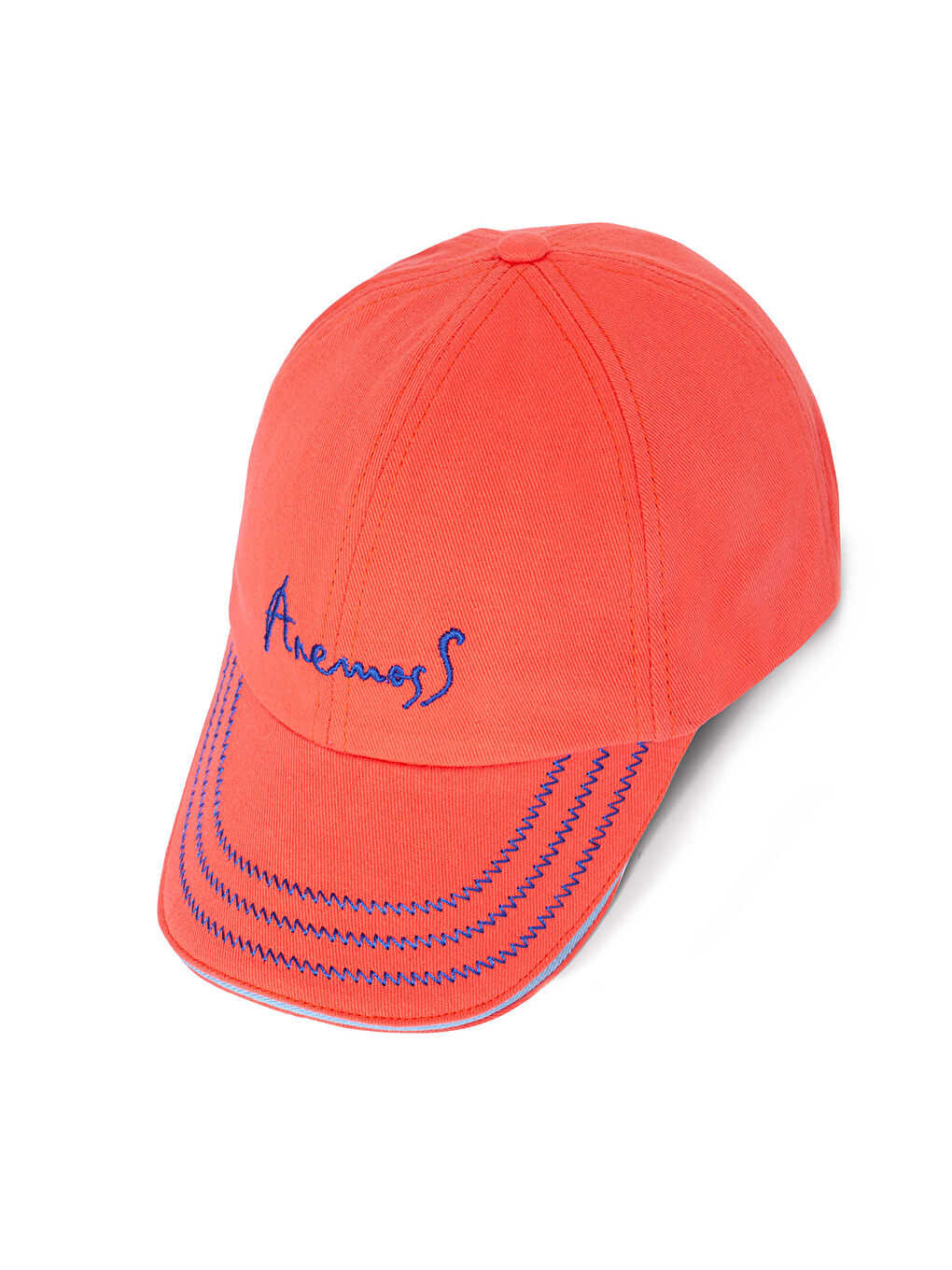 Turuncu Mercan Çapa Nakışlı Yazlık Şapka – Pamuklu, Hafif ve Nefes Alabilir Kumaş-4