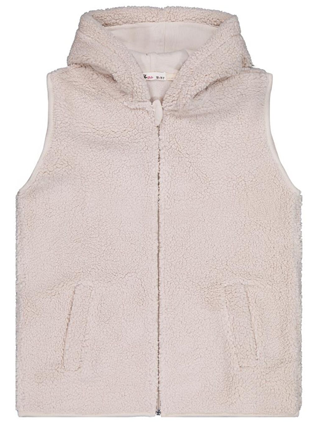 Girls Düz 10-13 Yaş Yelek - Bej 13-14 Yaş-2