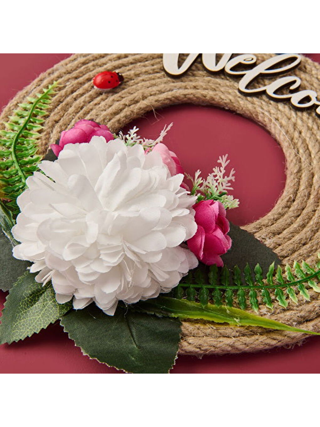 Karışık Dekoratif Welcome Ladybug Kapı Süsü - Renkli - 30 cm-1