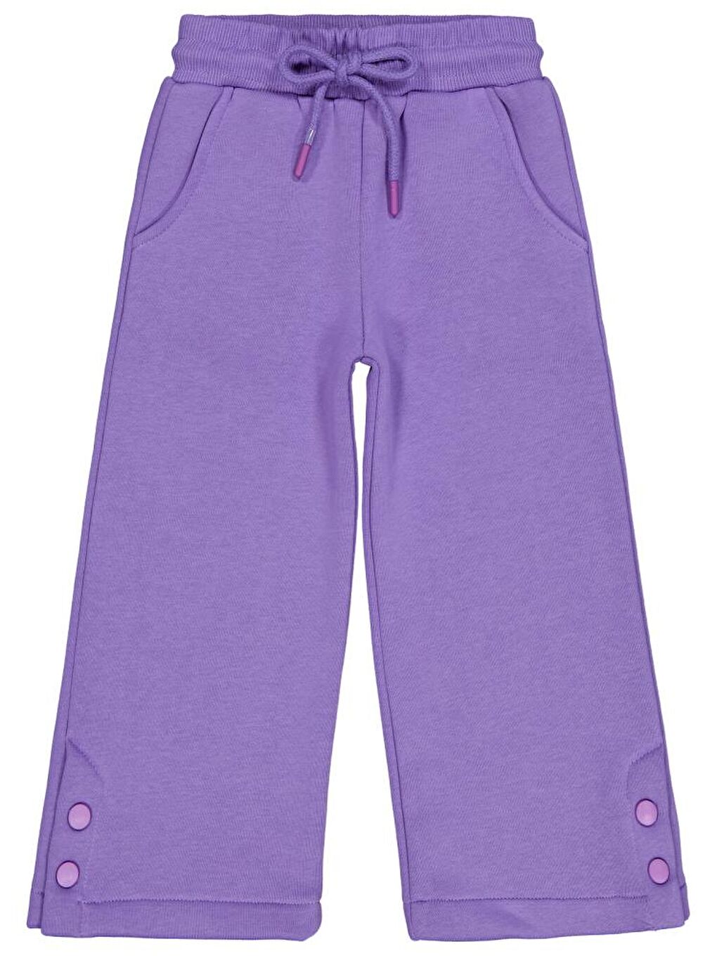Mor Girls Paçası Çıtçıtlı 2-5 Yaş Eşofman Altı - Lila 3-4 Yaş
