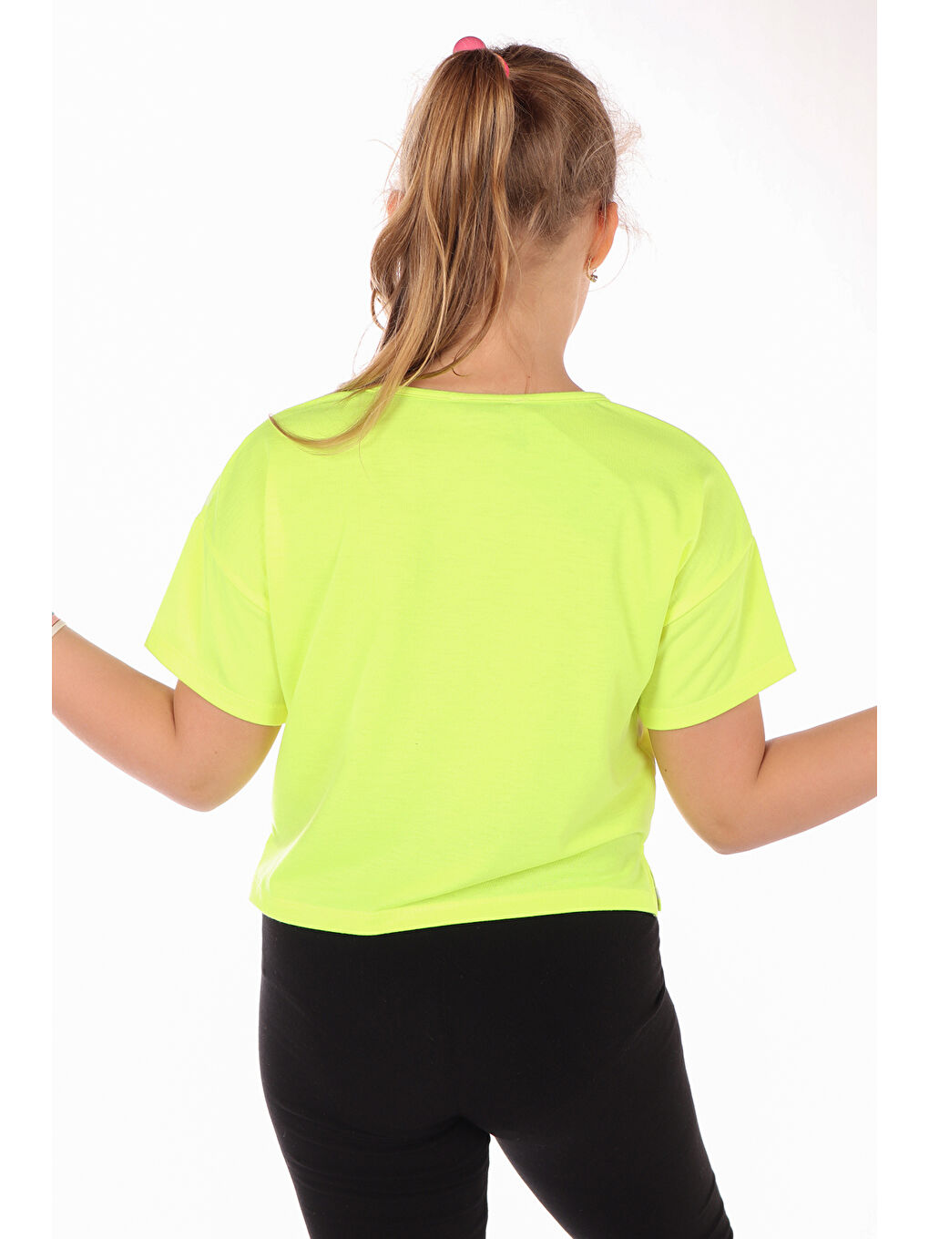 Sarı Kız Çocuk Baskılı Tişört-1