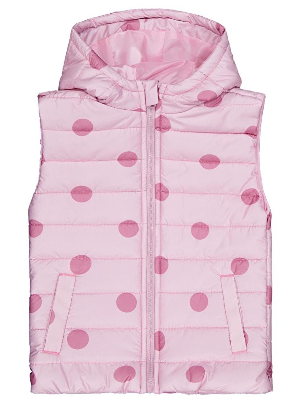 Pembe Girls Puan Baskılı 6-9 Yaş Yelek - Pudra 6-7 Yaş-2