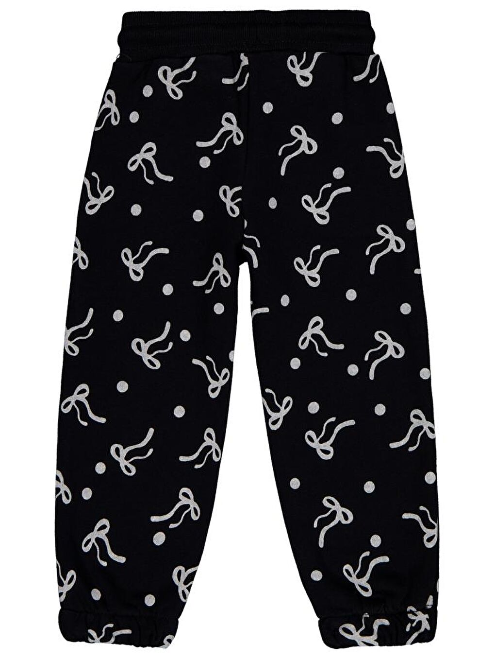 Girls Fiyonk Desenli 2-5 Yaş Eşofman Altı - Siyah 3-4 Yaş-1