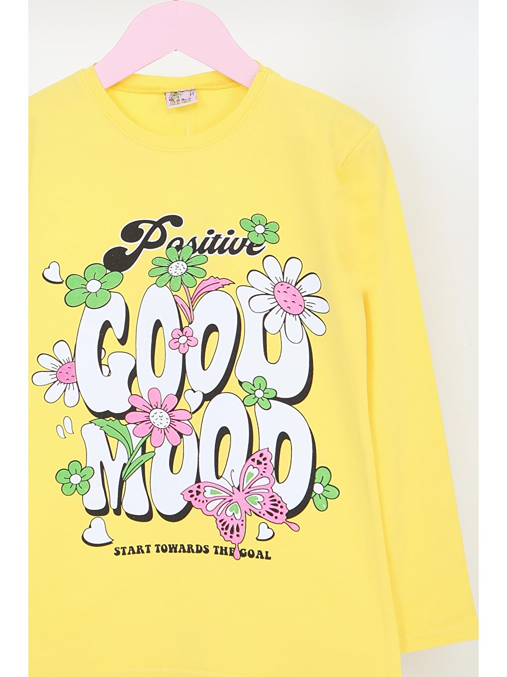 Sarı Kız Çocuk Sari Uzun Kollu Baskılı Penye Badi - 27691-1