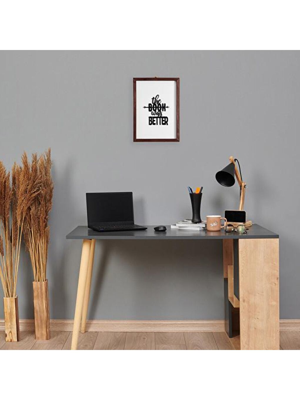 Siyah Dekoratif The Book Was Better Duvar Panosu - 35x25 cm-1