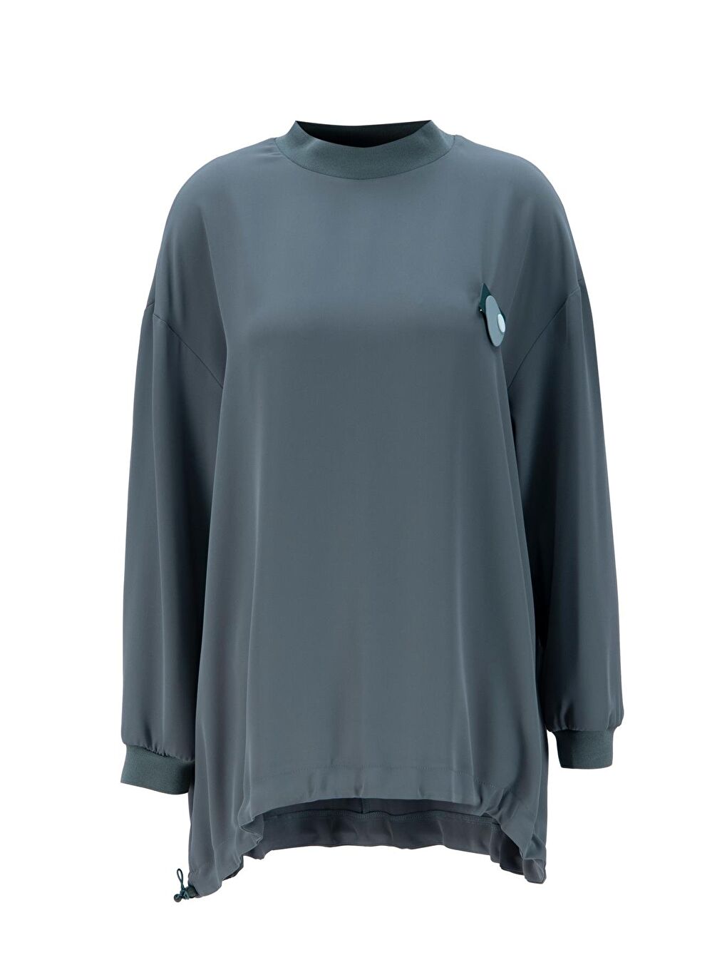 Broşlu Bluz Ort3100 Puslu Yeşil