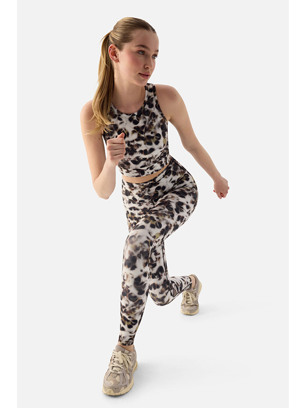 Karışık Kar Leoparı Dijital Spor Bra-2