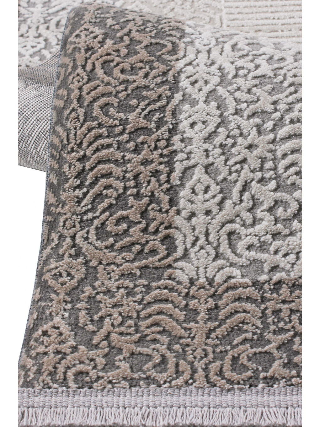 Bej Leo 2935 Modern Dokuma Halı Salon Oturma Odası Halısı Makine Halısı-80x300-1