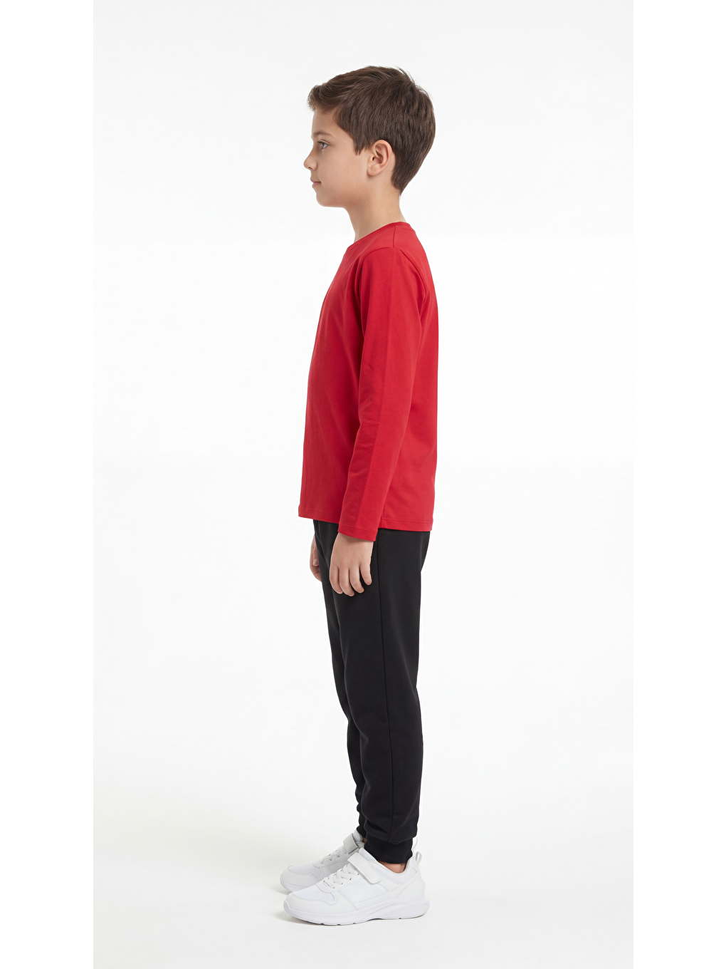Kırmızı Basic Uzun Kol Erkek Çocuk Badi-1