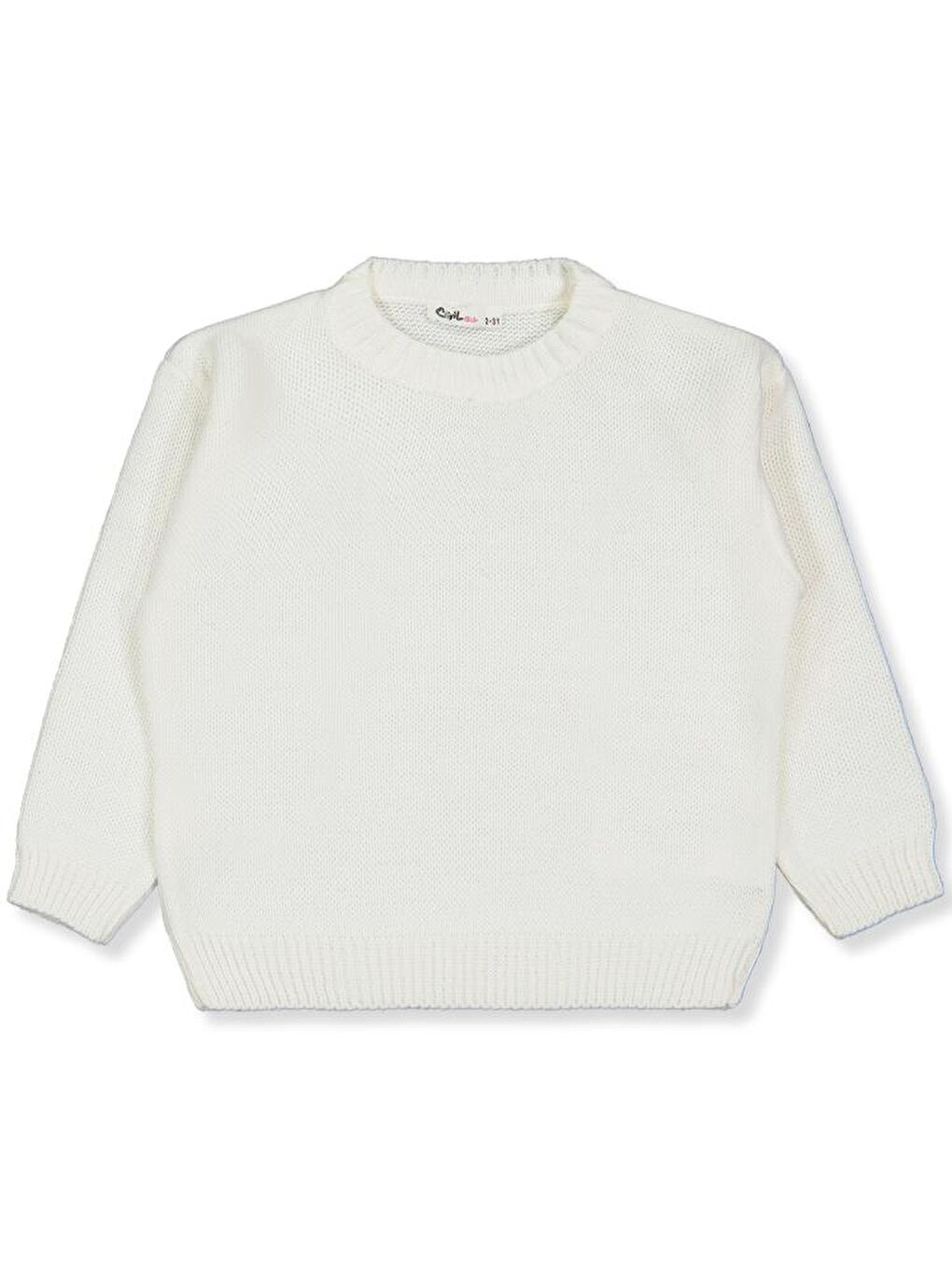 Girls Düz 2-5 Yaş Kazak - Ekru 4-5 Yaş