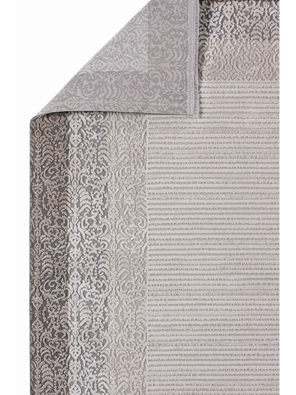 Bej Leo 2935 Modern Dokuma Halı Salon Oturma Odası Halısı Makine Halısı-80x300-4