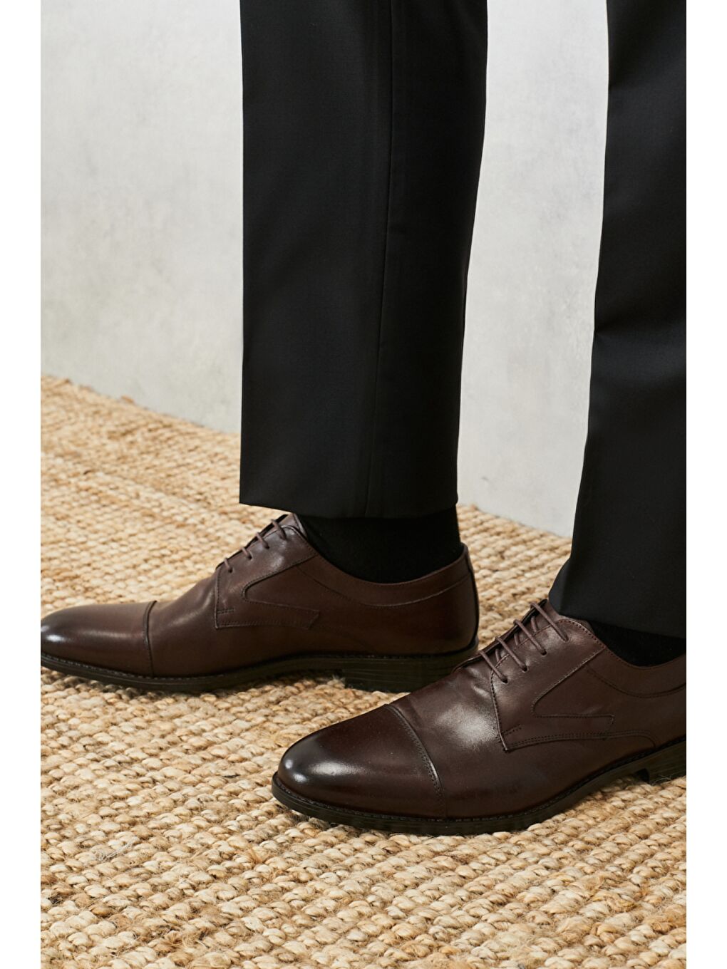 Erkek Kahverengi Klasik Deri Ayakkabı-4