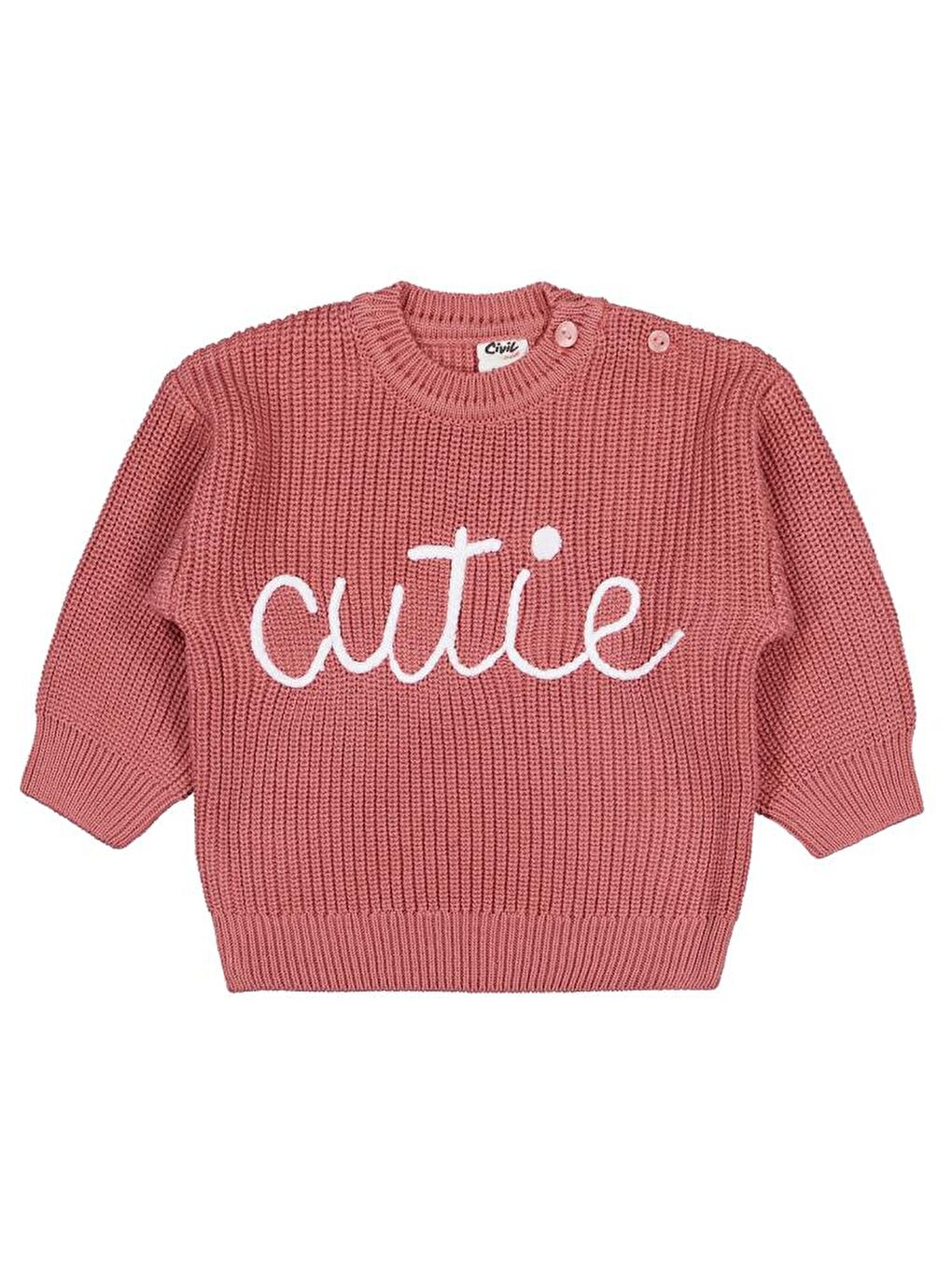 Kahverengi Baby Cutie İşlemeli 6-18 Ay Kazak - Turuncu 6-9 Ay