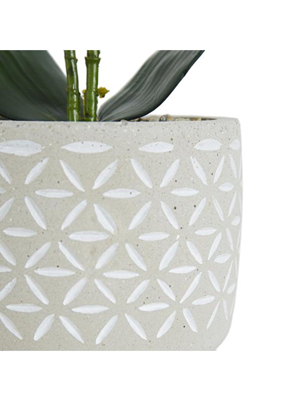 Beton Saksıda Real Touch Orkide - Pembe - 12x35 cm-2