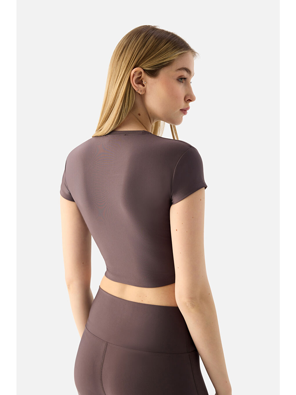 Melina Kısa Kol Açık Mor Crop Top-3