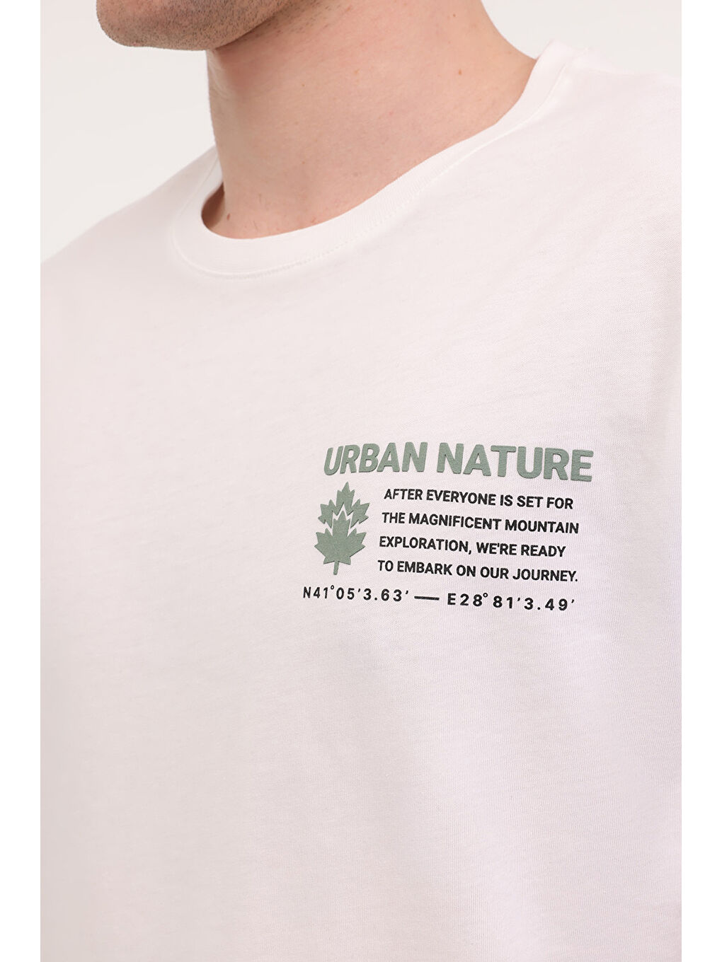 Bej ML RENAS 11TRV16 5FX Ekru Erkek Kısa Kol %100 Pamuk Tişört-3