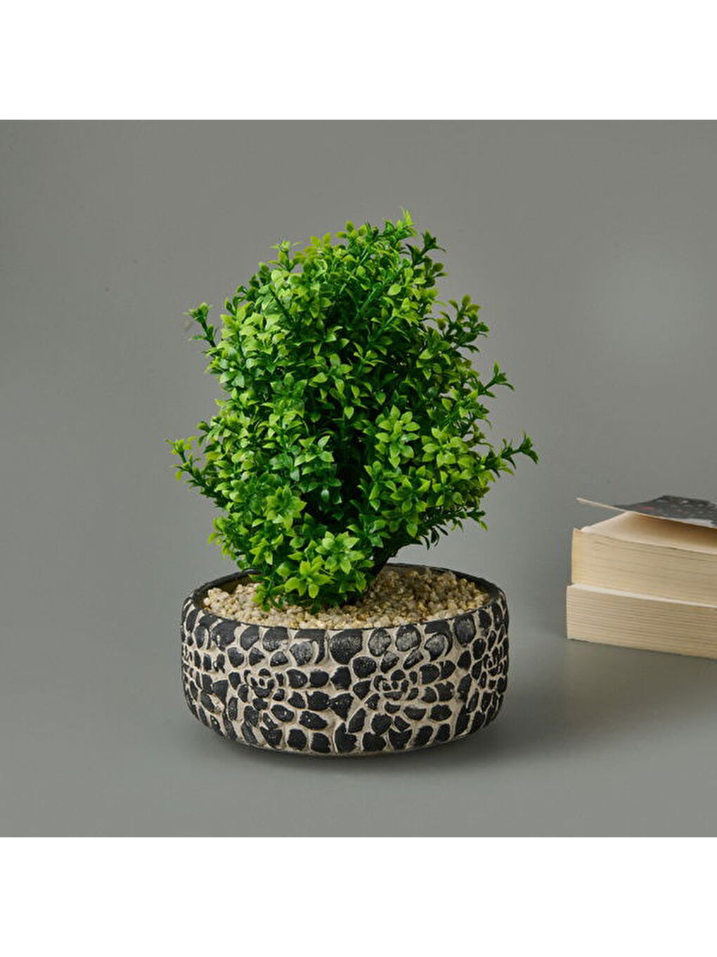 Gri Dekoratif Çakıl Ağacı - 30x14x14 cm-2