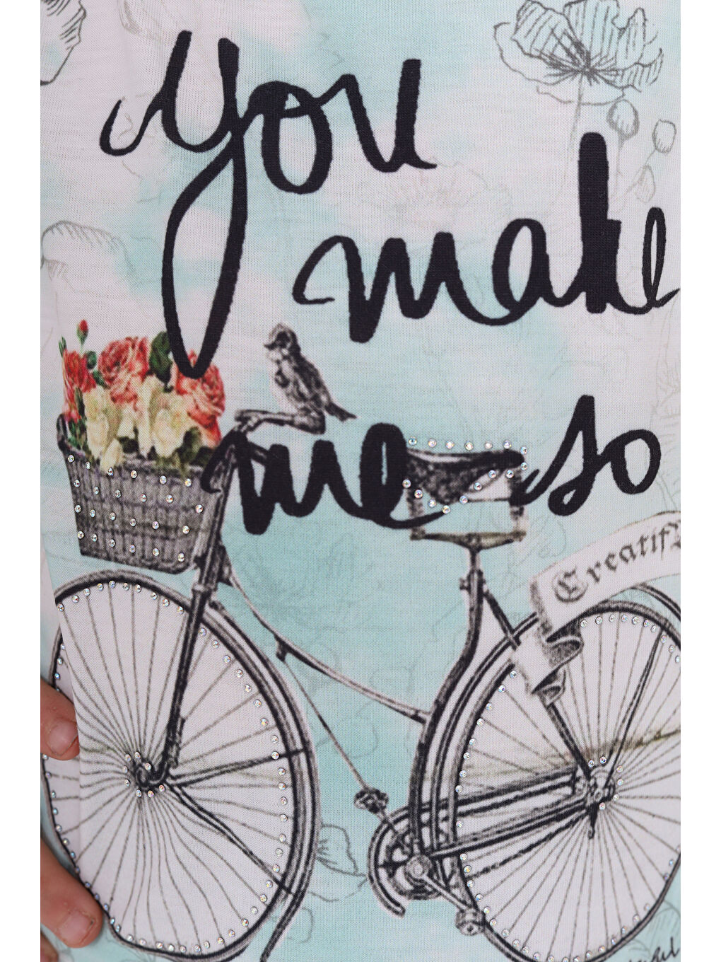 Turkuaz Kız Çocuk Bisiklet Baskılı Atlet-5