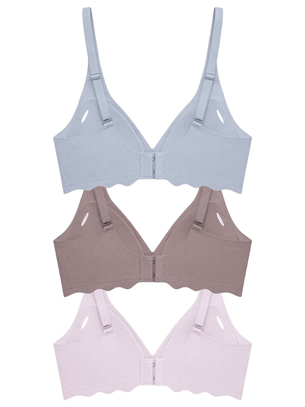 Karışık Seamless Bra - Lumera | Lazer Kesim Balensiz Rib Dokulu Dalga Kesim Dikişsiz Kadın Sütyen 3'lü Paket-1