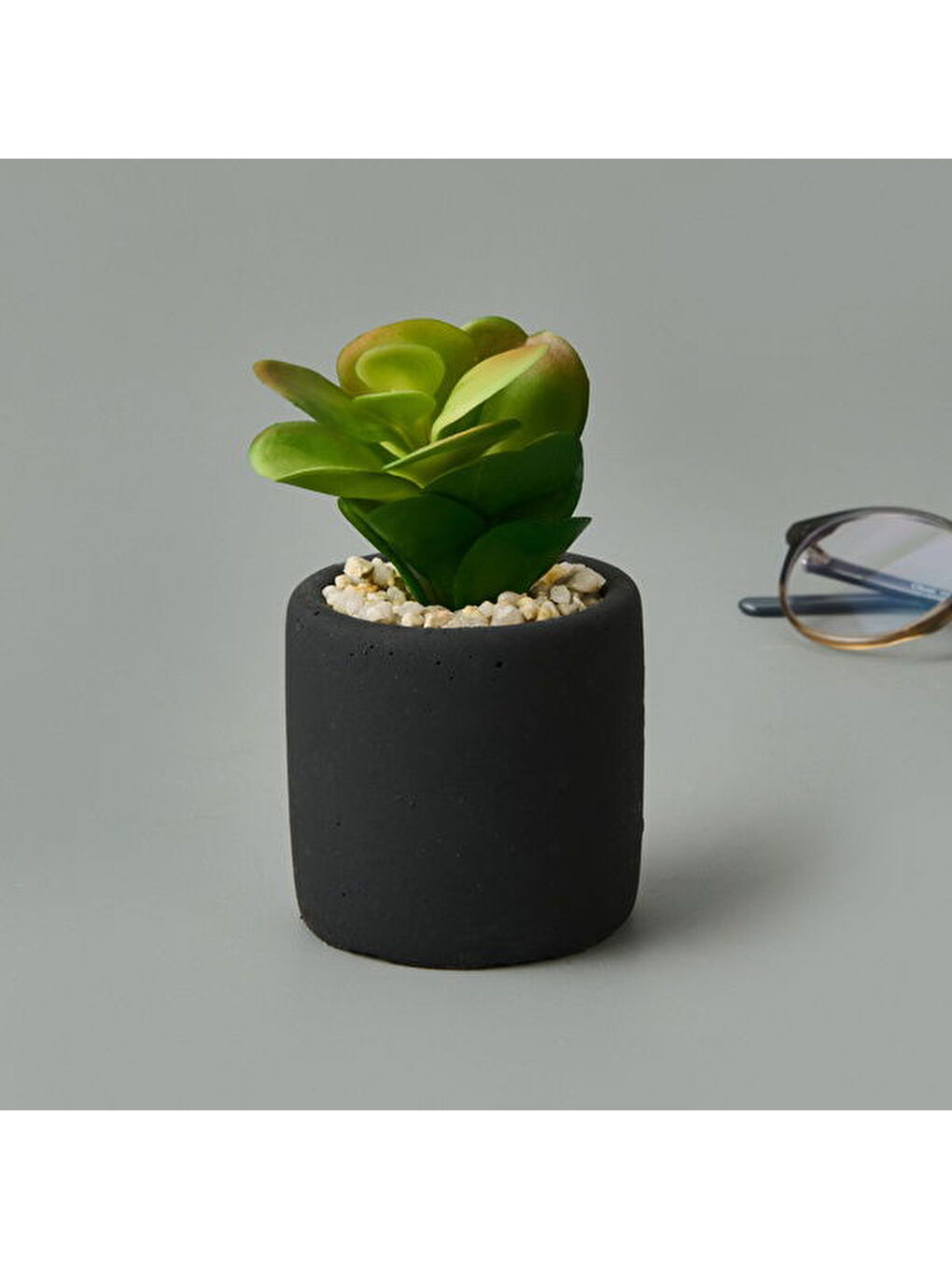 Mini Pot Sukulent - Siyah - 8x6x6 cm-3