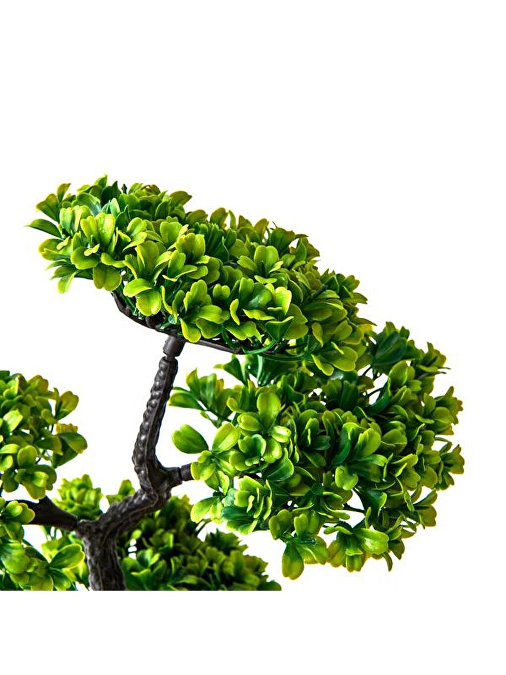 Dekoratif Saksılı Bonsai Meri Yapay Çiçek - Siyah / Yeşil - 20x20x36 cm-3