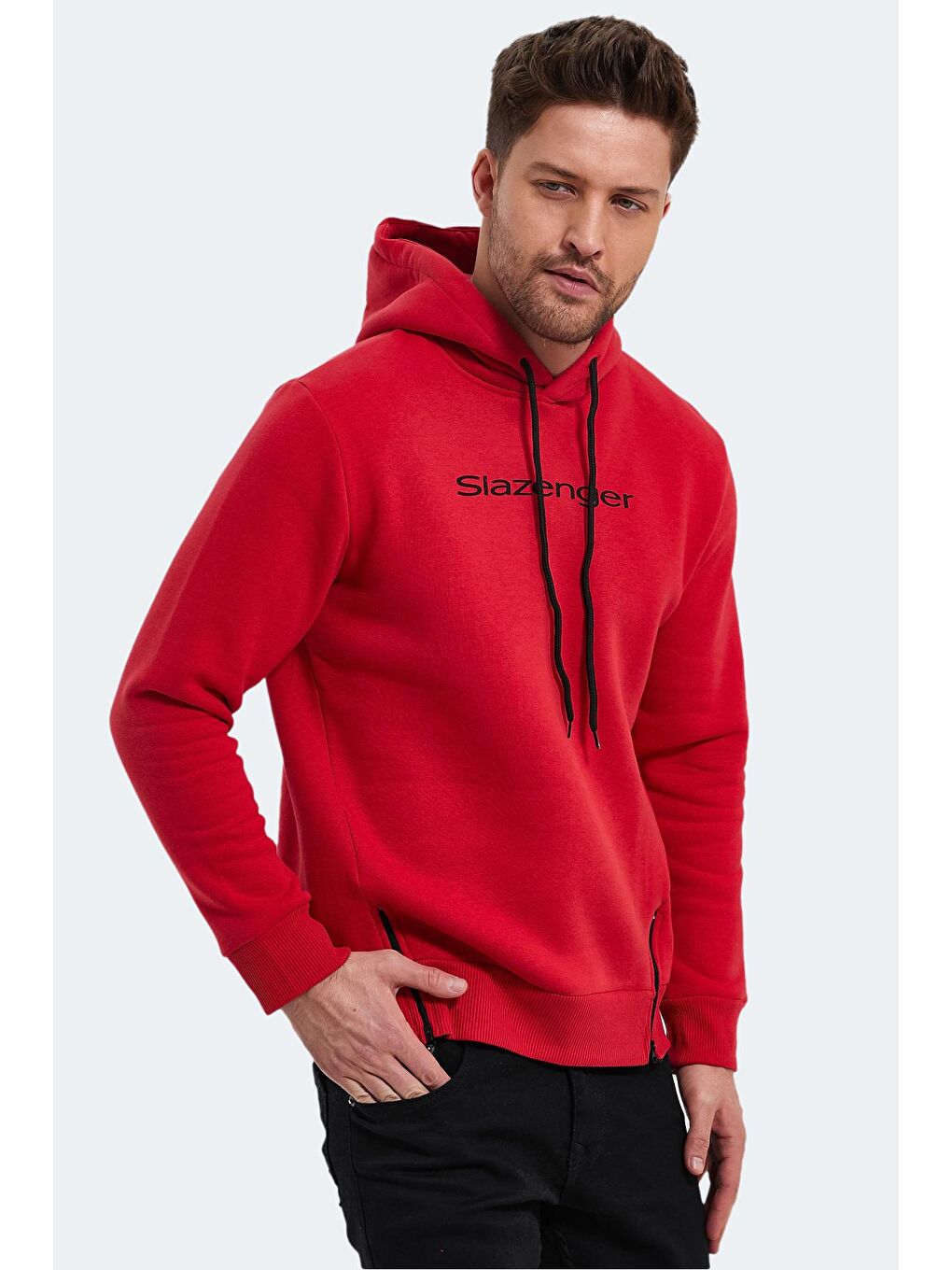 Erkek Kapüşonlu Sweatshirt Kırmızı-2
