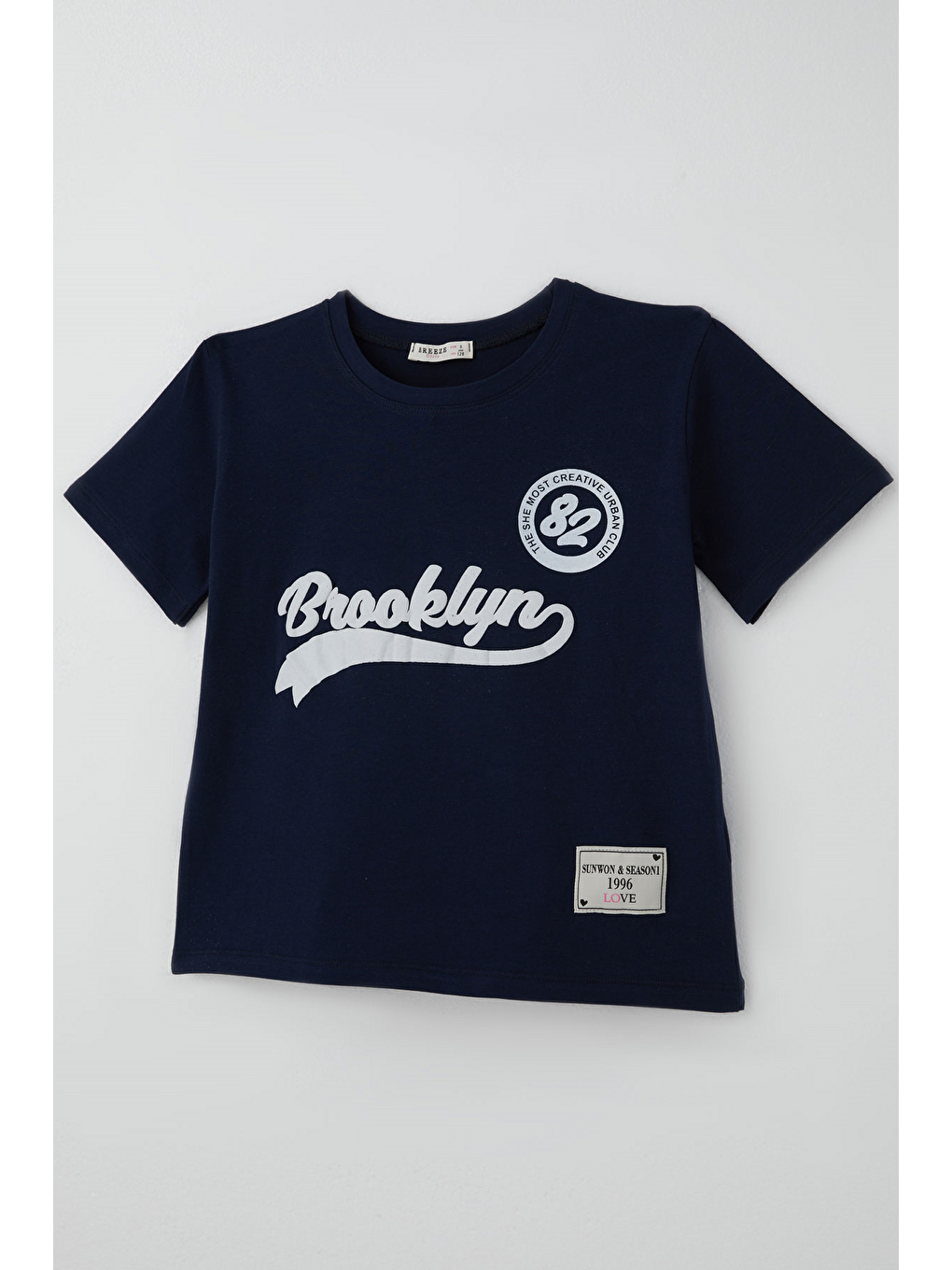 Kız Çocuk Pantolonlu Takım Brooklyn Yazı Baskılı Bağcıklı Lacivert (8-14 Yaş)-5