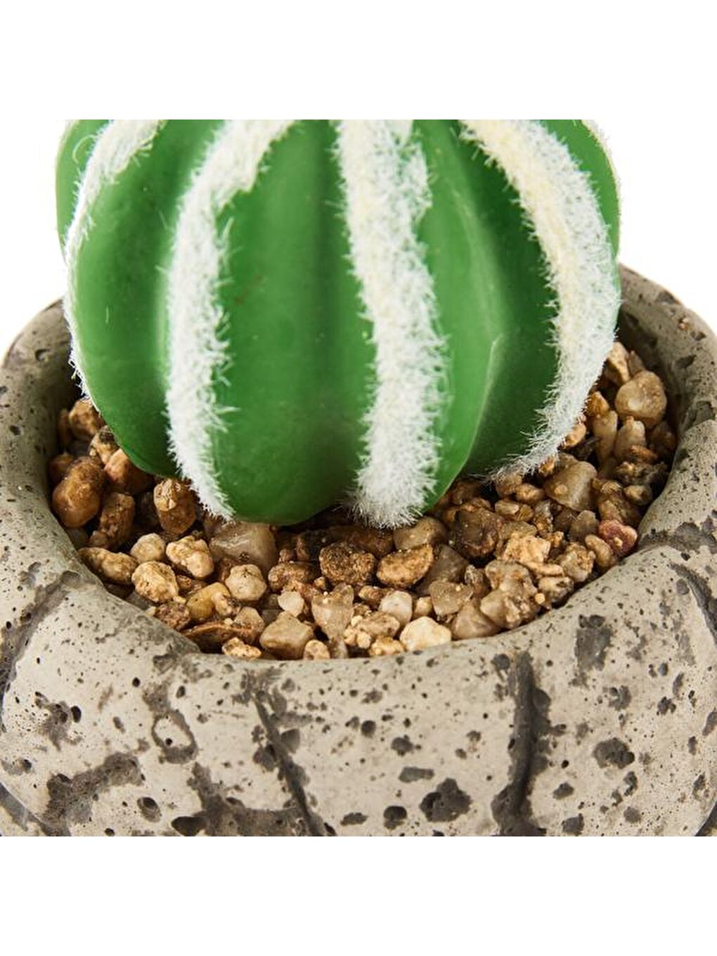 Beton Saksılı Yapay Kaktüs - Gri - 11x5x9 cm-2