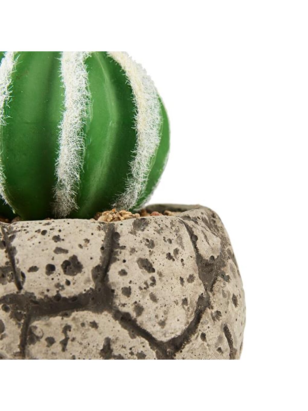Beton Saksılı Yapay Kaktüs - Gri - 11x5x9 cm-3