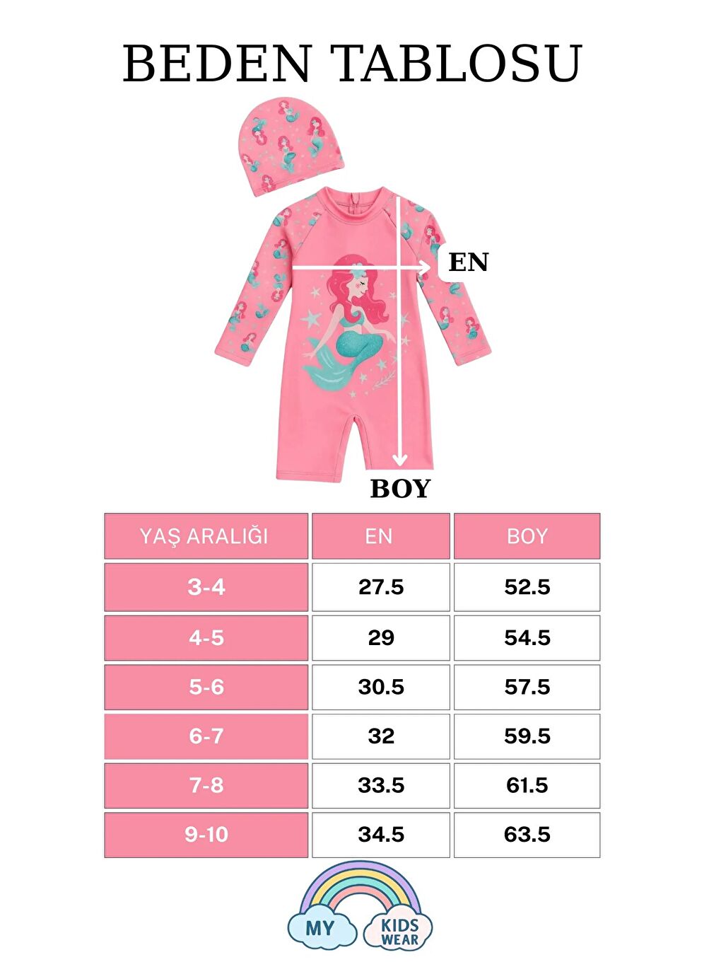 Fuşya Çocuk Desenli Mayo Takımı - UV Korumalı Bone ve Güneş Gözlüğü Hediyeli 2'li Set 12698-2
