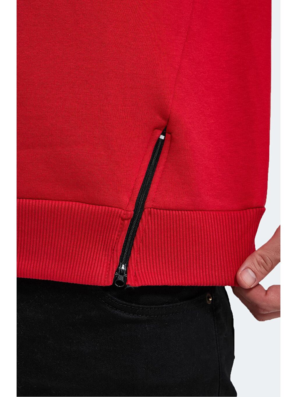 Erkek Kapüşonlu Sweatshirt Kırmızı-4