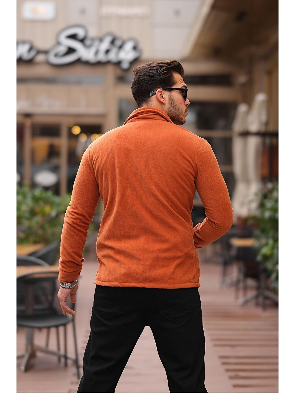 Kahverengi Erkek Polar Rahat Kalıp Gömlek-3